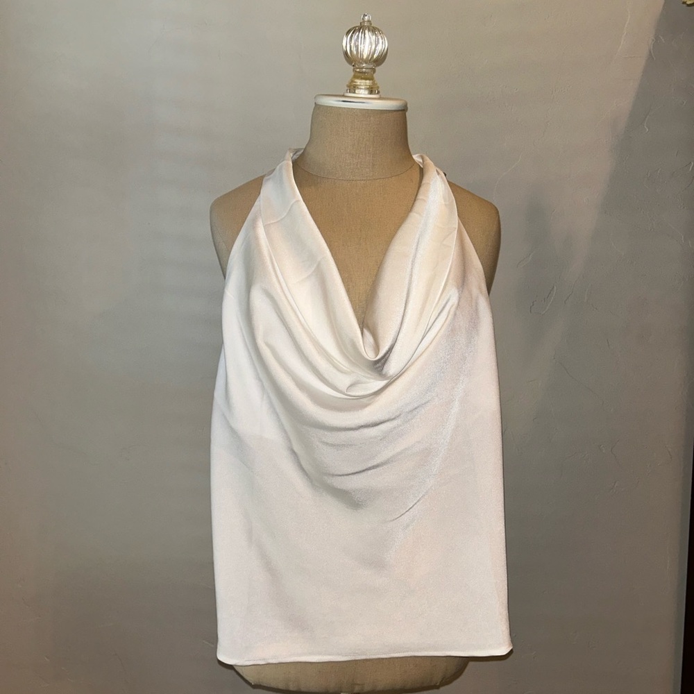 DO + BE White Halter Tank Top